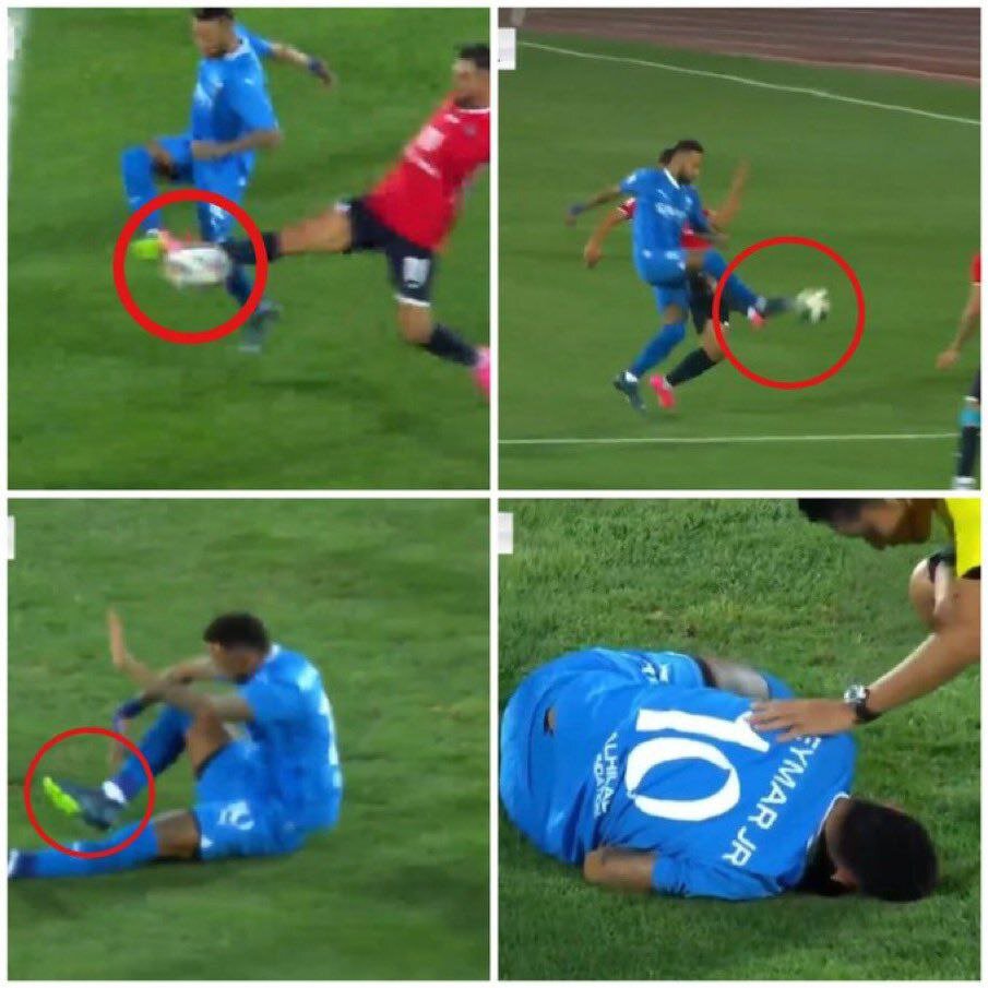 عکس| حرکت خشن مدافع نساجی روی نیمار؛ خطر خانه‌نشینی ستاره برزیلی!