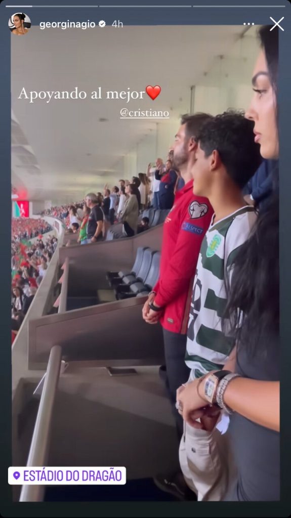 عکس‌| جورجینا تماشاگر شب تاریخی رونالدو؛ استوری عاشقانه برای Cr7