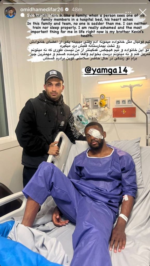 عکس‌| مطلب تلخ یک استقلالی بعد از صدمه دیدن یامگا و اخراج از تمرین