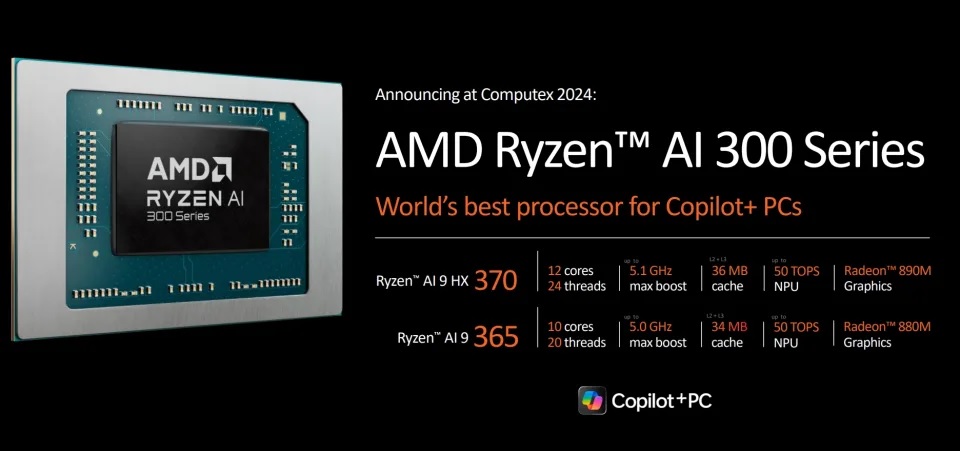 AMD از پردازنده‌های هوش مصنوعی لپ‌تاپ رایزن AI 300 رونمایی کرد
