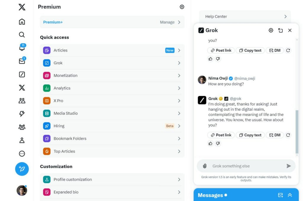 ایکس درحال گسترش قابلیت‌های جدیدی برای هوش مصنوعی Grok است_اصفهانیا
