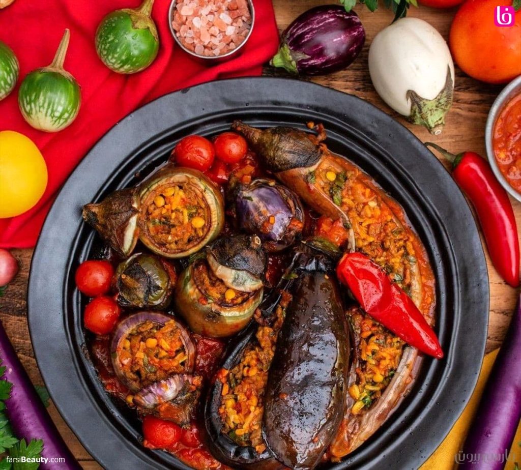 طرز تهیه دلمه بادمجان تبریزی با گوشت چرخ کرده