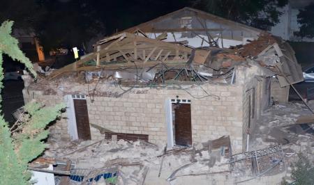 محل اصابت راکت حزب‌الله در حیفا+عکس