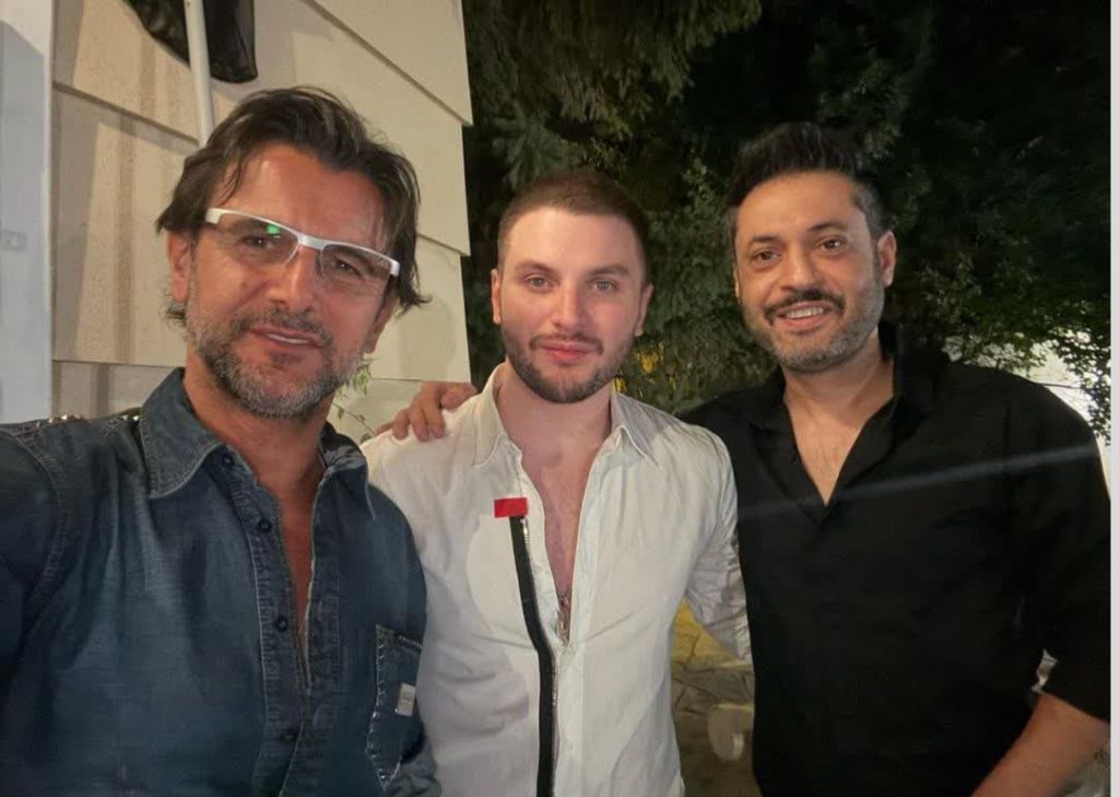 روزبه معینی و همسرش