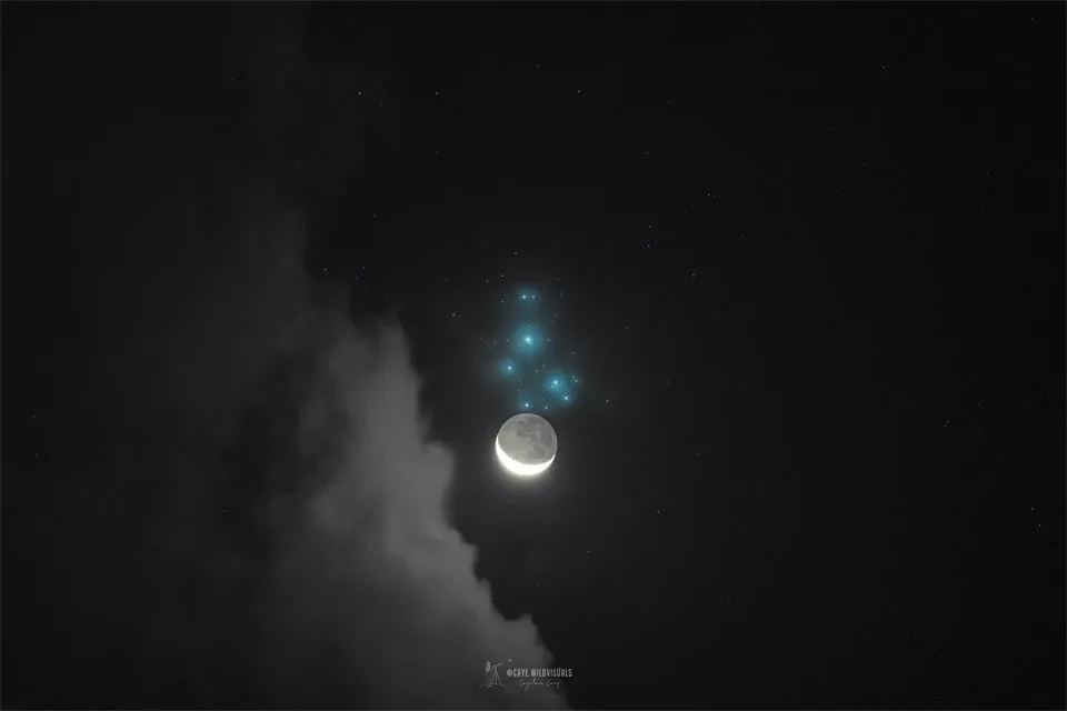 عکس روز ناسا: ماه به دیدار هفت خواهران می‌رود؛ اختفای خوشه پروین_اصفهانیا