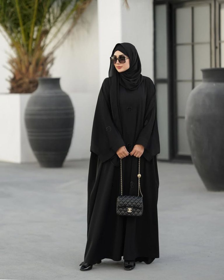 مانتو عبایی مشکی (5)