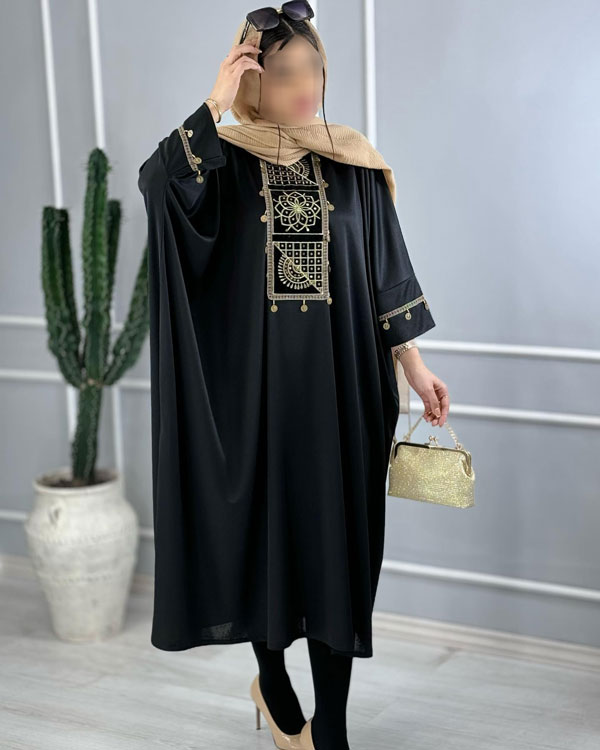 مانتو عبایی مشکی (38)