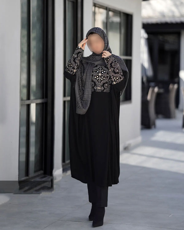مانتو عبایی مشکی (40)