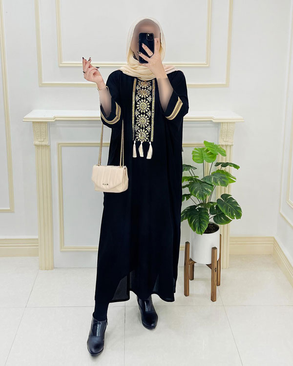 مانتو عبایی مشکی (41)