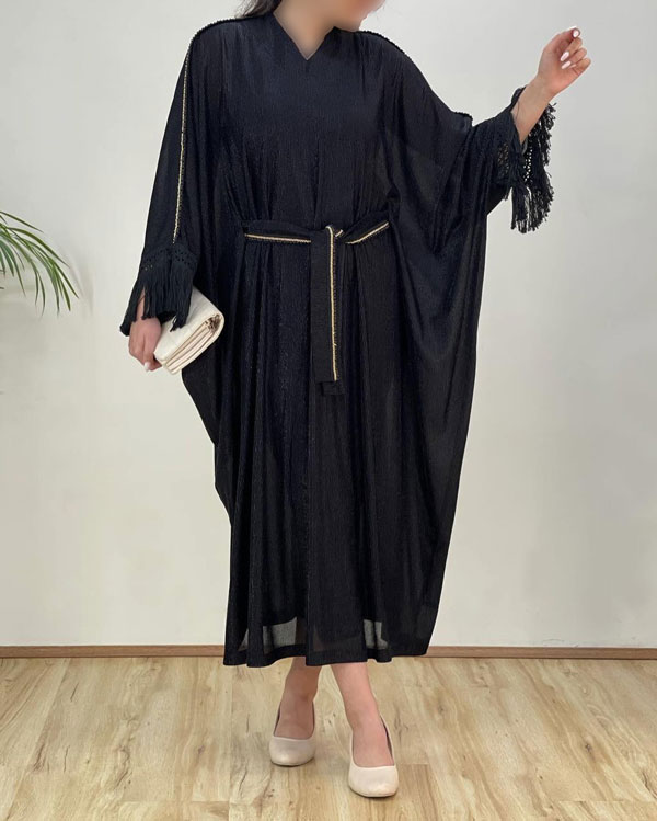 مانتو عبایی مشکی (42)