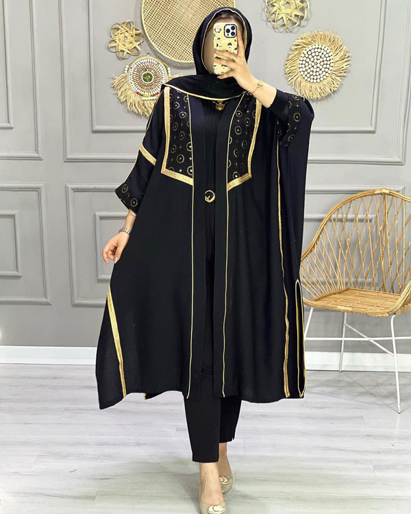 مانتو عبایی مشکی (45)