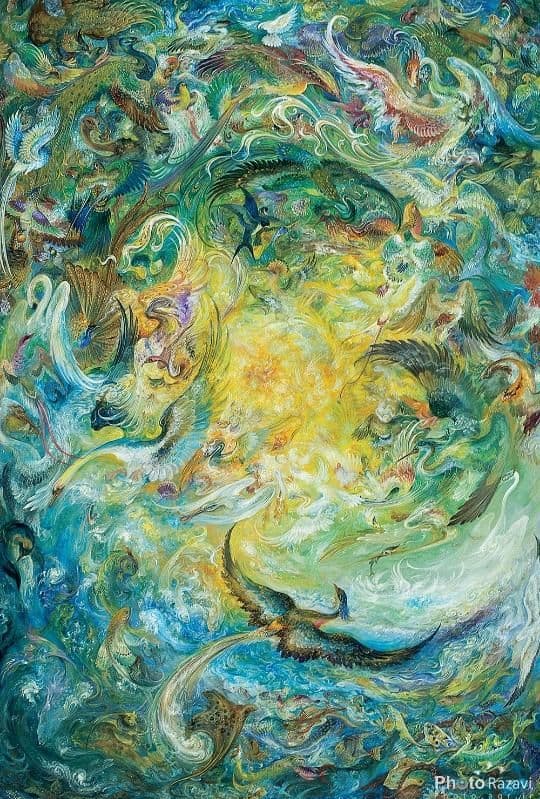 تابلو پنجمین روز آفرینش اثر استاد فرشچیان